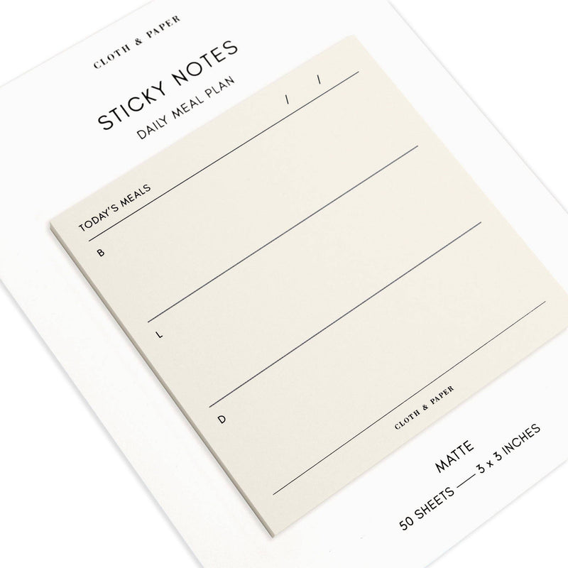 Sticky Notes: Daily Meal Plan
