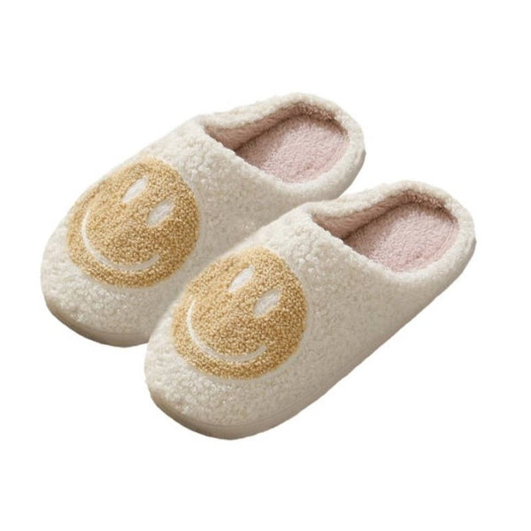 Slippers: Smiley Face - Beige