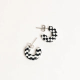 Mali Hoop Earrings In B+W checkered