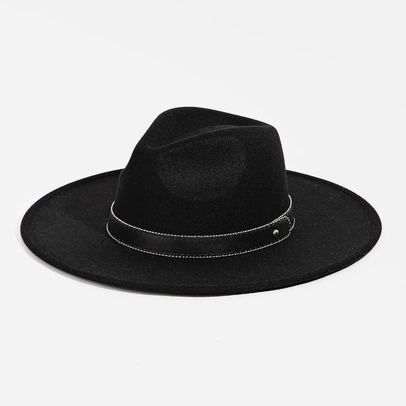 Flat Brim Fedora Hat