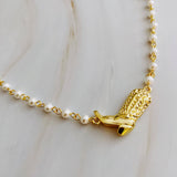Cowgirl Boot Pearl Necklace