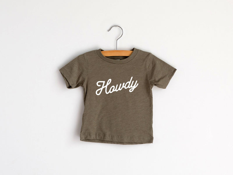 Howdy Kids Tee - Olive