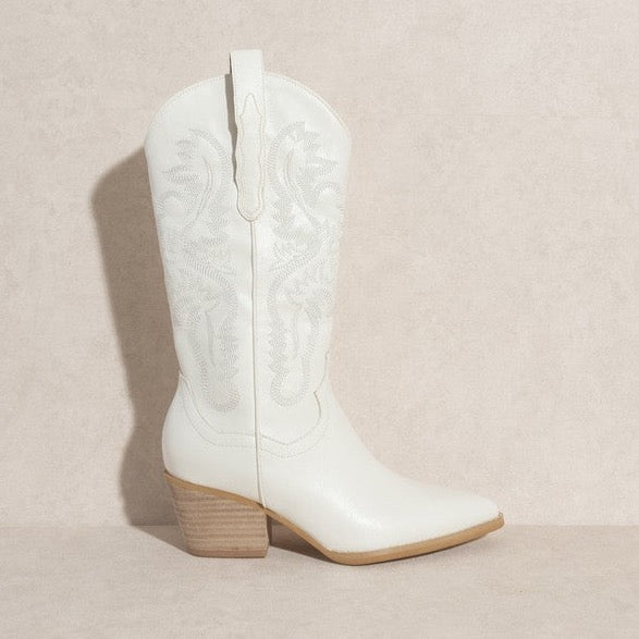 Amaya Western Boot - White