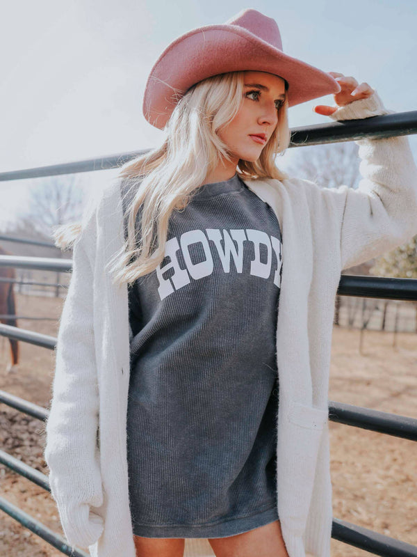 Howdy Corded Sweatshirt - Black