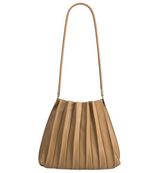 Carrie Pleated Shoulder Bag - Taupe