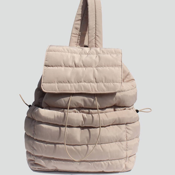 Quilted Nylon Backpack- Cloud