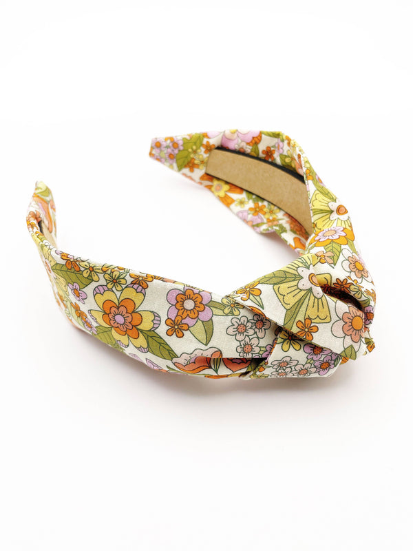 Headband: Retro Floral Knotted