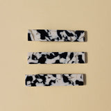 Flora Hair Clips - B+W