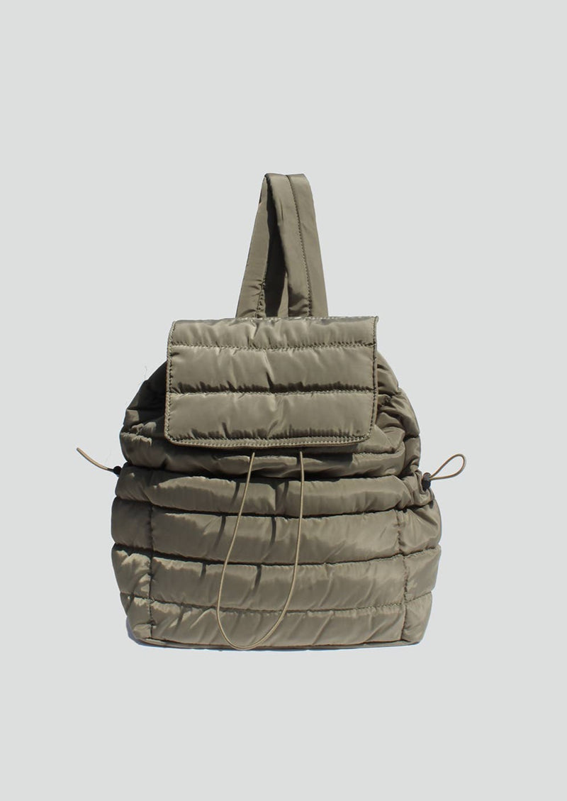 Quilted Nylon Backpack - Sage