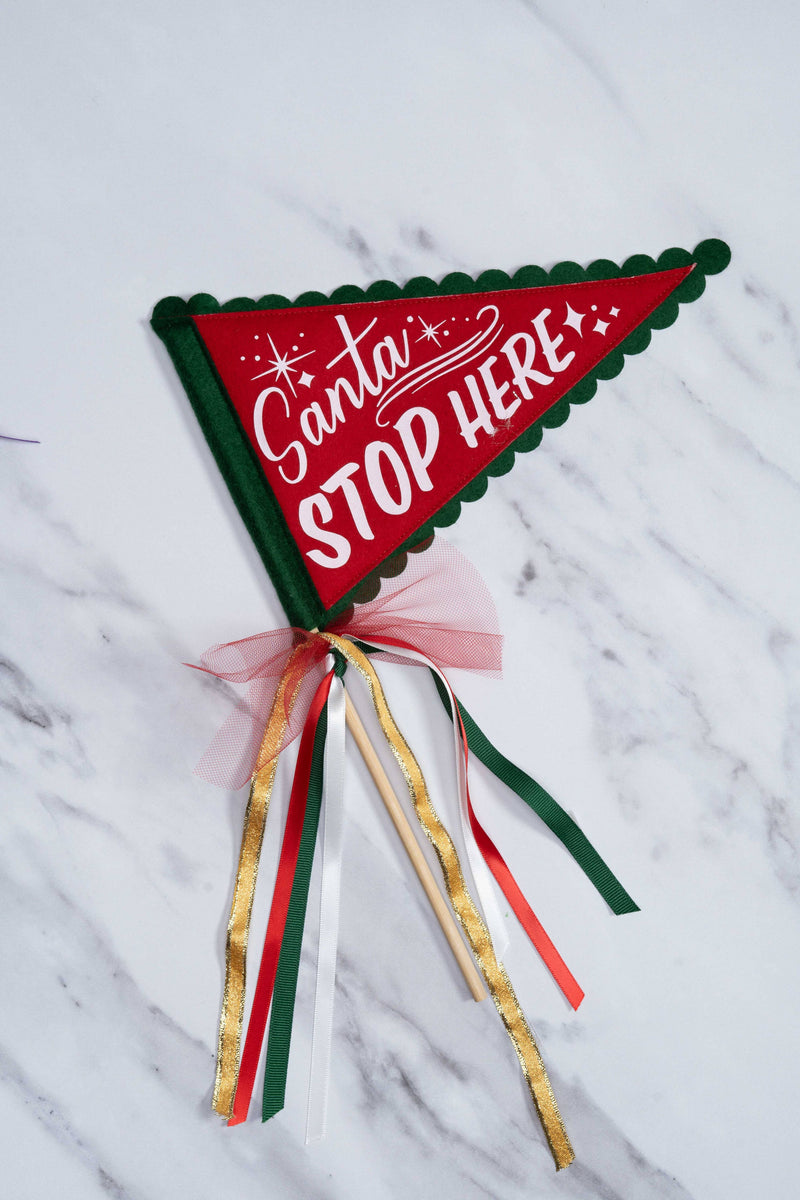 Santa Stop Here Christmas Pennant