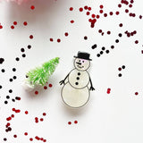 Pearled Snowman Hair Clip