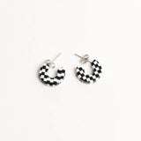 Mali Hoop Earrings In B+W checkered