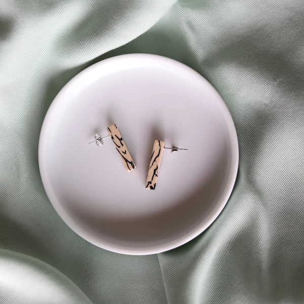 Ivy Stud Earrings in Marble