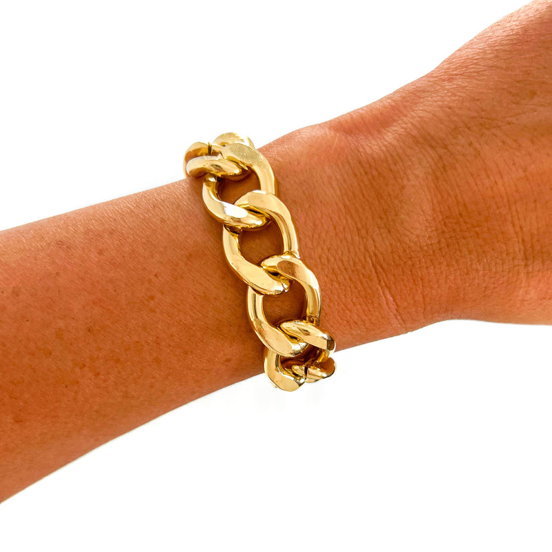 Acrylic Chain Link Bracelet - Gold