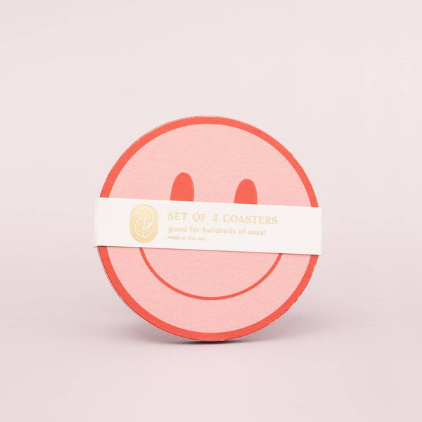 Peach Smile Coasters - Set of Four