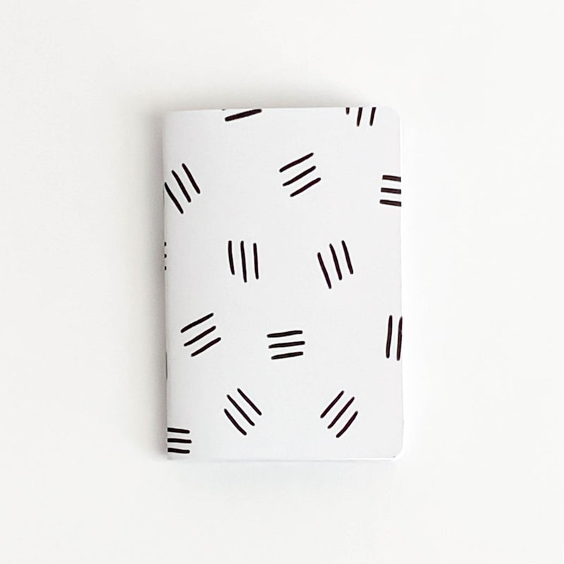 Journal - Black Line Pattern Pocket