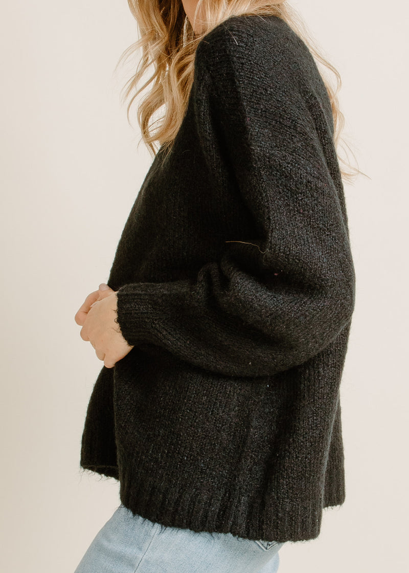 Carlen Mock Neck Sweater- Midnight