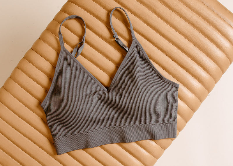 Pasha Padded Bralette - Charcoal