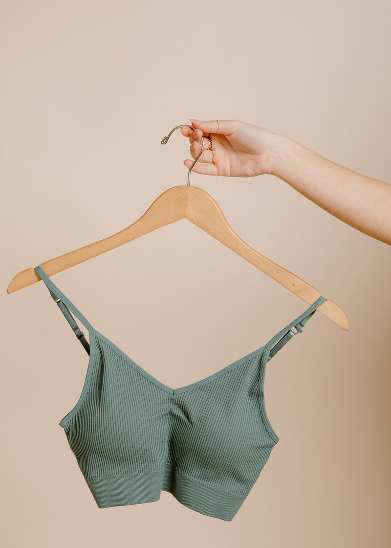 Pasha Padded Bralette - Dark Sage