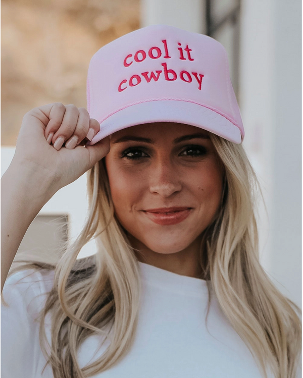 Trucker Hat  - Cool It Cowboy - Pink