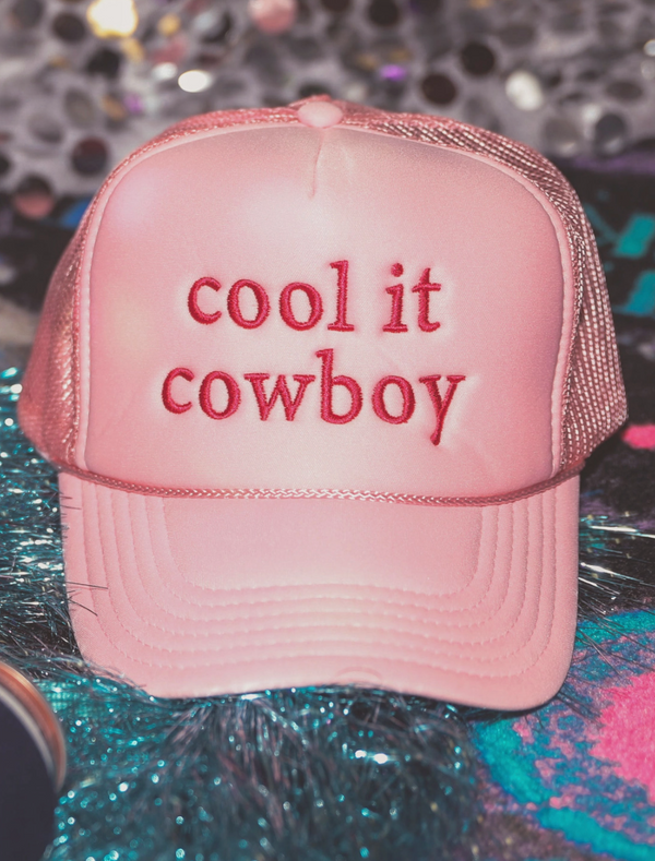 Trucker Hat  - Cool It Cowboy - Pink