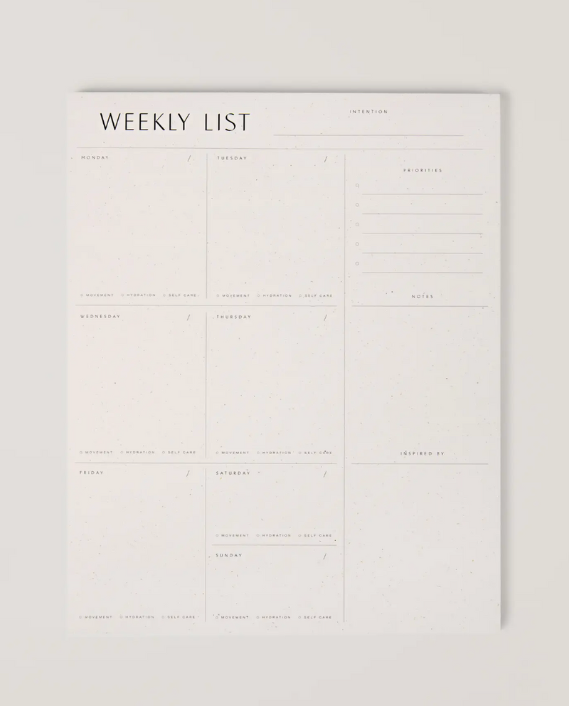 Notepad: Weekly List