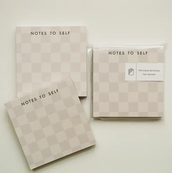 Notepad: Neutral Checkered Note To Self