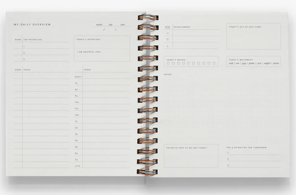 Notebook- Daily Overview Planner White