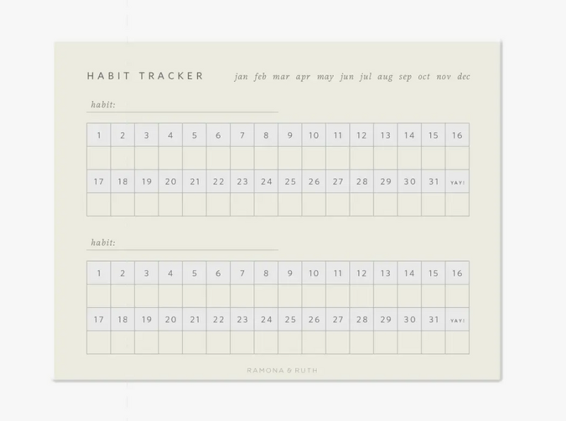 Notepad - Monthly Habit Tracker