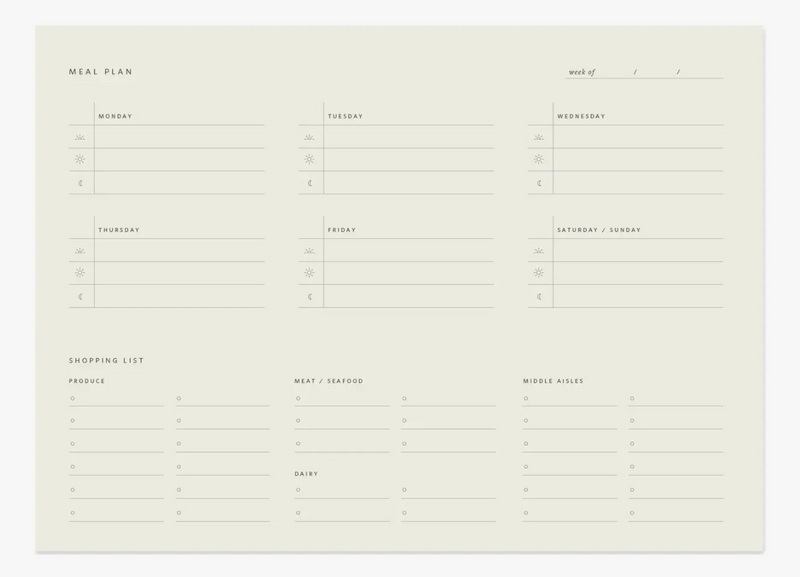 Notepad - Weekly Meal Planner