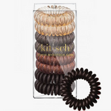 Spiral Hair Ties - 8 Pack Brunette