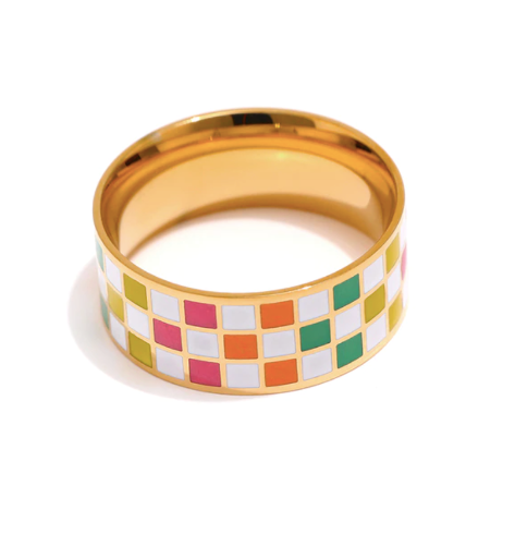 Checkered Rainbow Ring