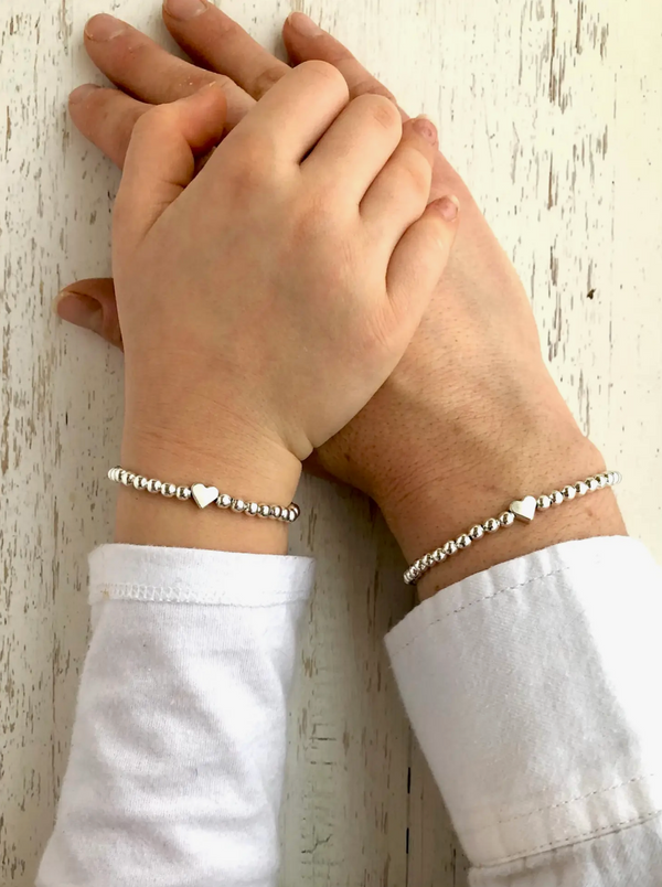 Mother Daughter Matching Bracelets - Tiny Heart