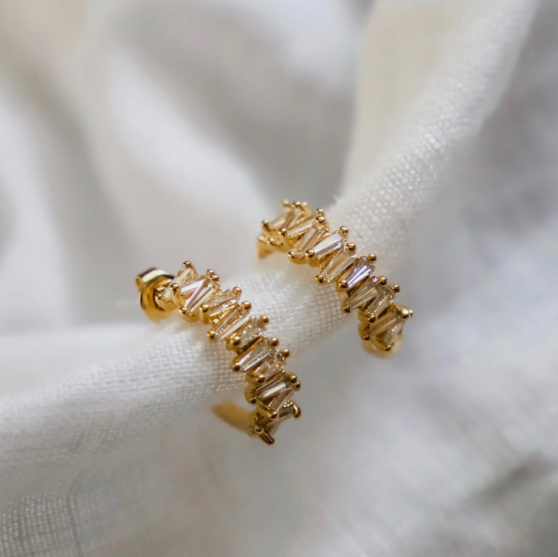 TAPERED BAGUETTE HOOPS