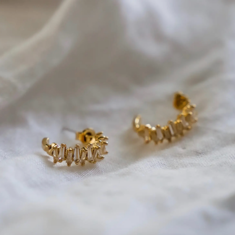 TAPERED BAGUETTE HOOPS