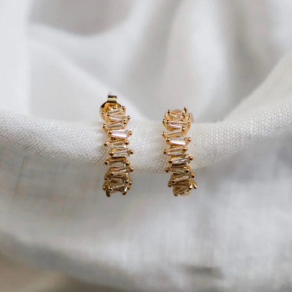 TAPERED BAGUETTE HOOPS