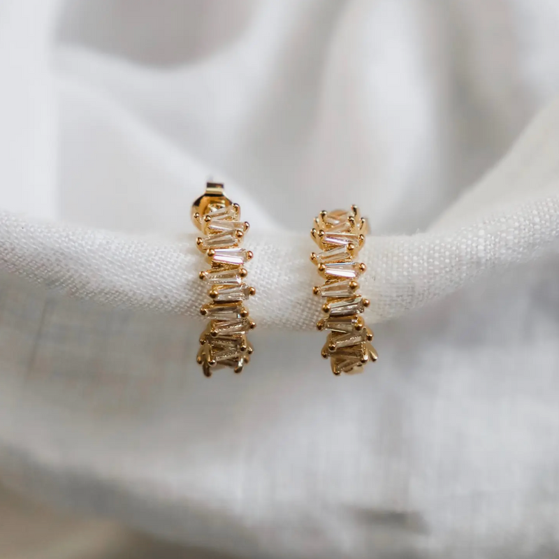 TAPERED BAGUETTE HOOPS