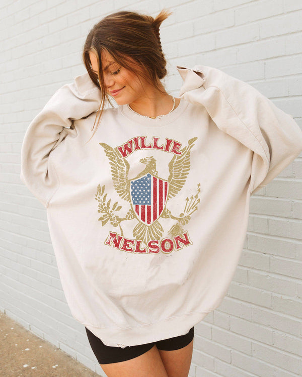 Willie Nelson Eagle Sweatshirt - Sand