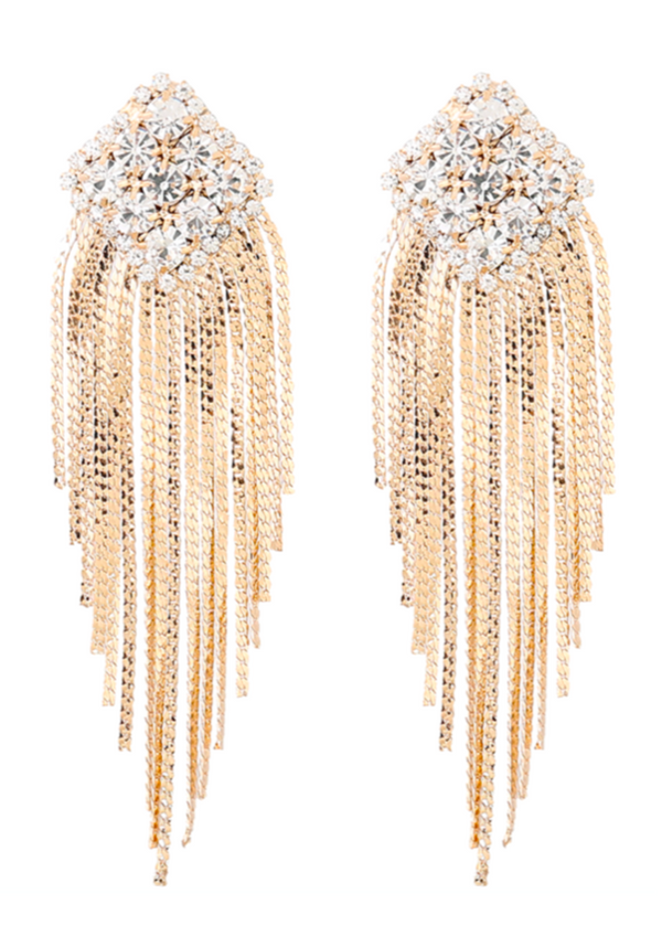 Diamond Fringe Drops - Gold