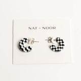 Mali Hoop Earrings In B+W checkered