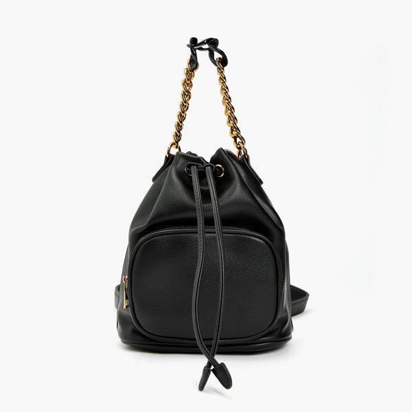 Wilder Hobo Drawstring Handbag - Black