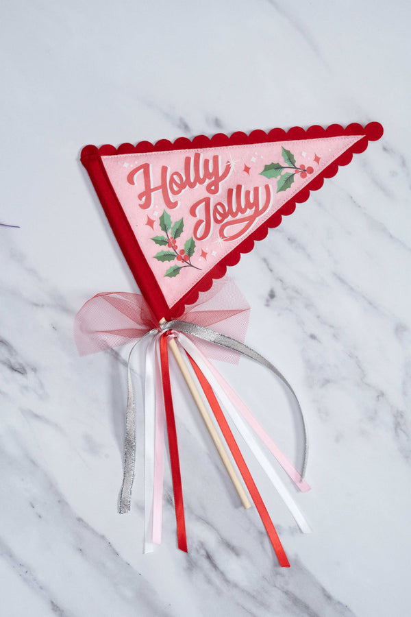 Holly Jolly Christmas Party Pennant